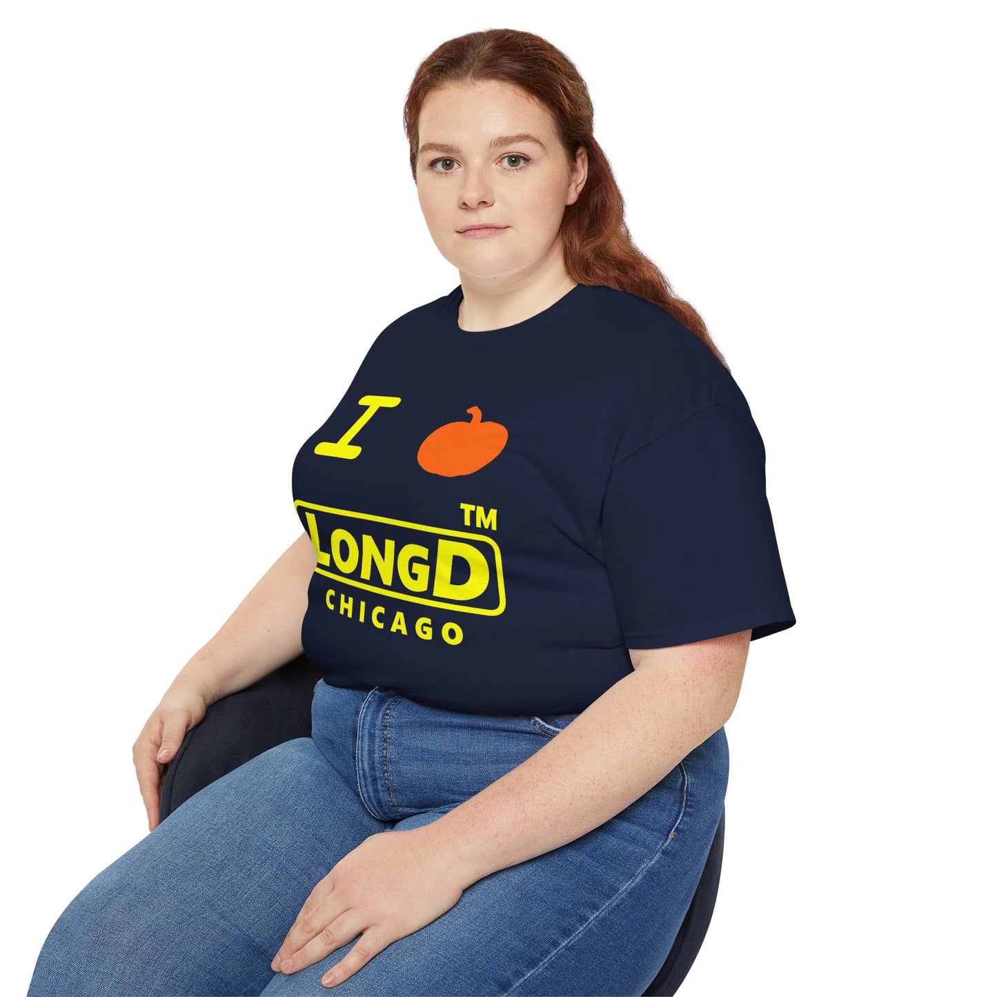I Pumpkin LongD® Logo Cotton Tee positive yellow basic Chicago logo