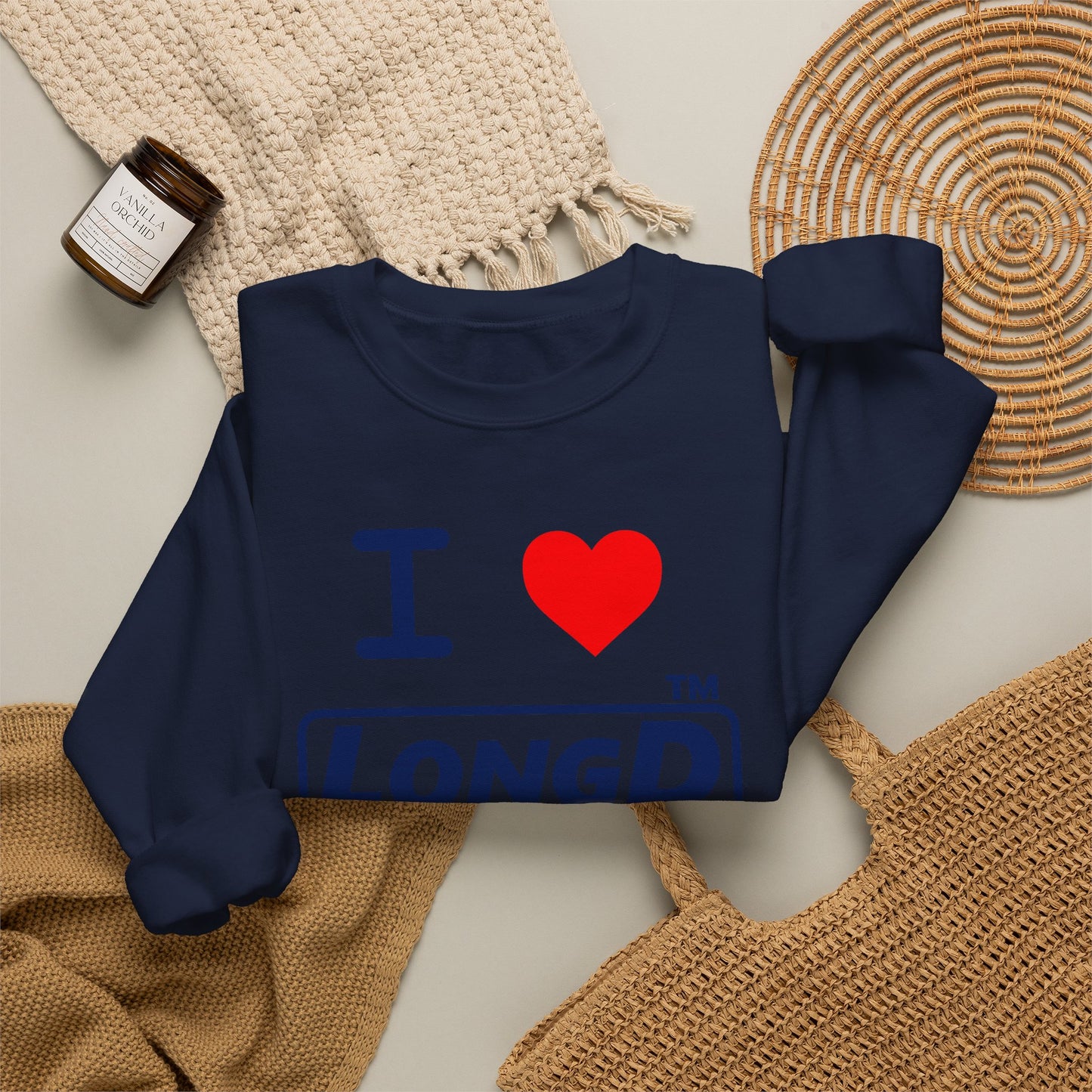 I Luv LongD Tag-domain positive official basic logo crewneck sweatshirt