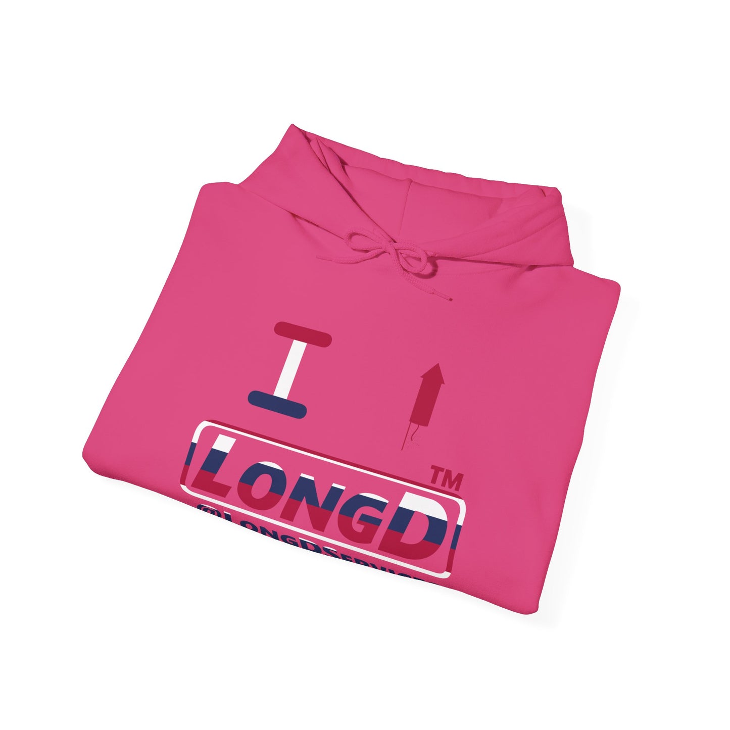 I firecracker LongD® positive horizontal 6-striped tag logo hoodie