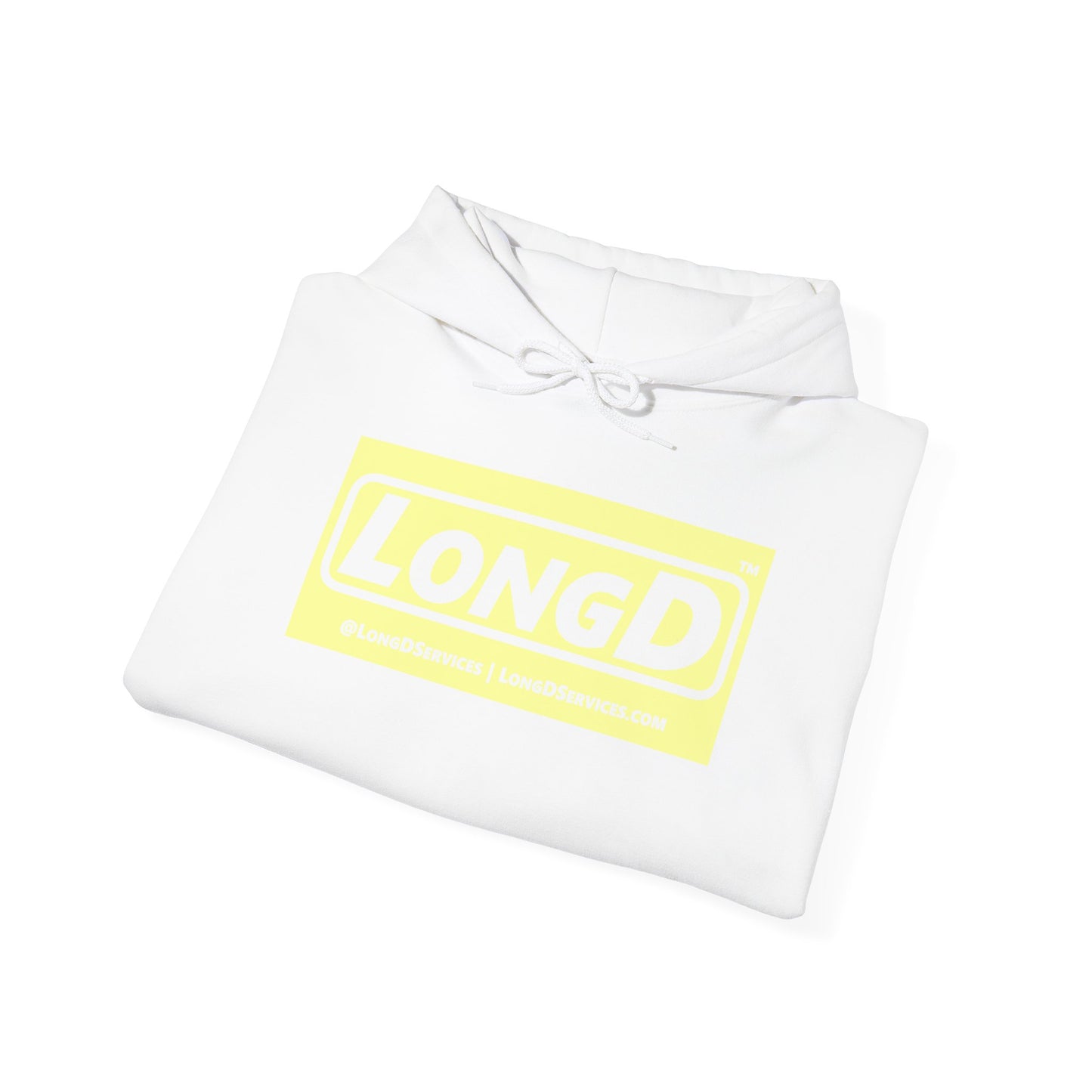 LongD® Logo Hoodie pastel negative yellow text