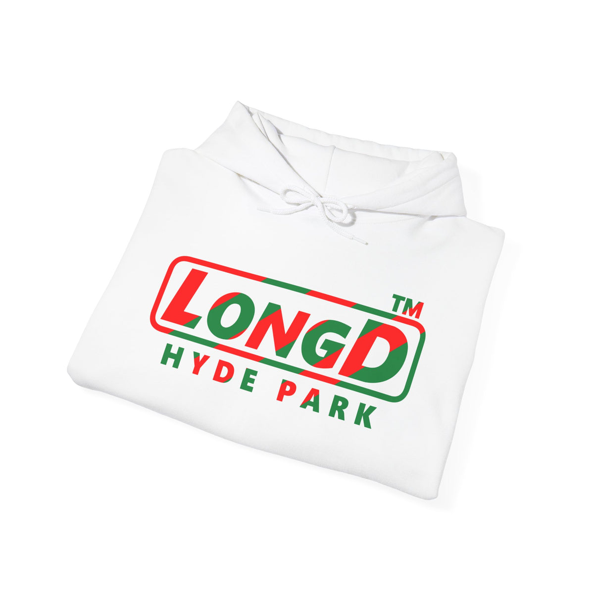 LongD Hyde Park positive pixel-weighted 6-striped logo (Xmas colors) hoodie