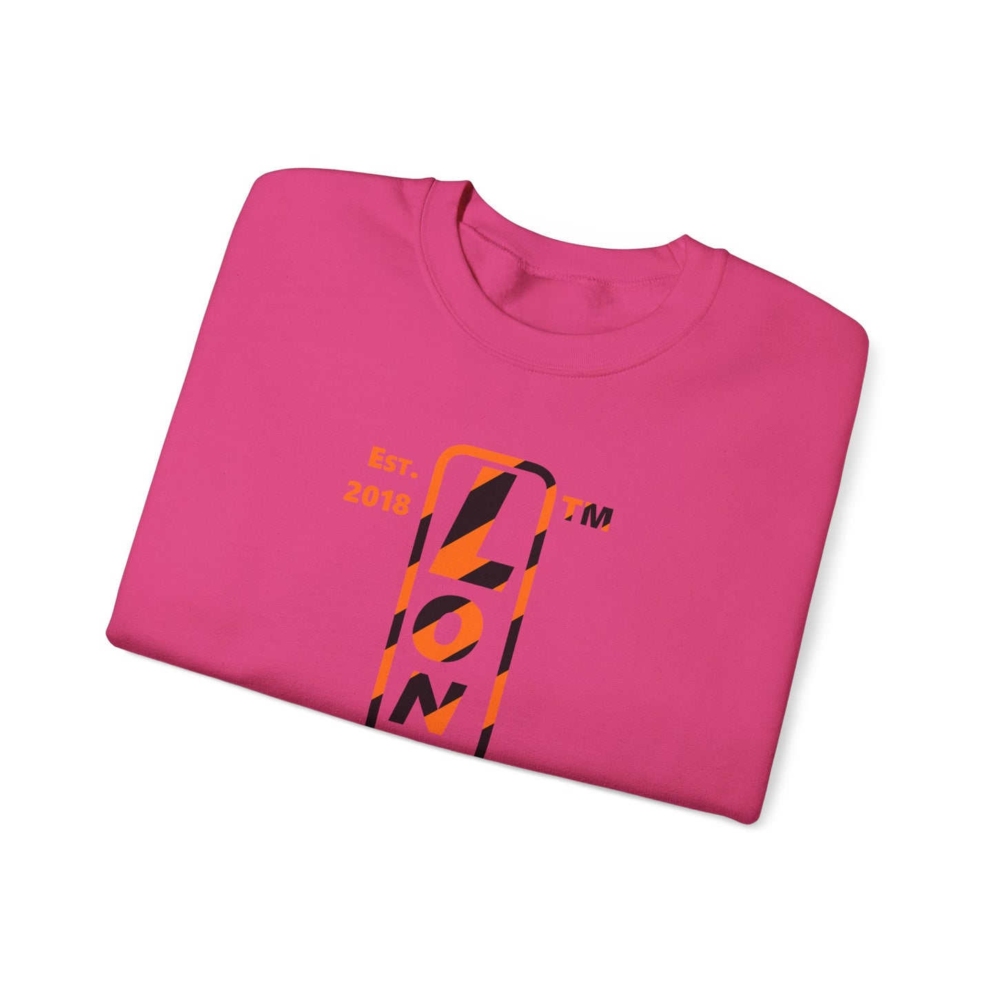 LongD Chicago positive upright pixel-weighted 12-striped 4-print logo (Halloween colors) crewneck sweatshirt