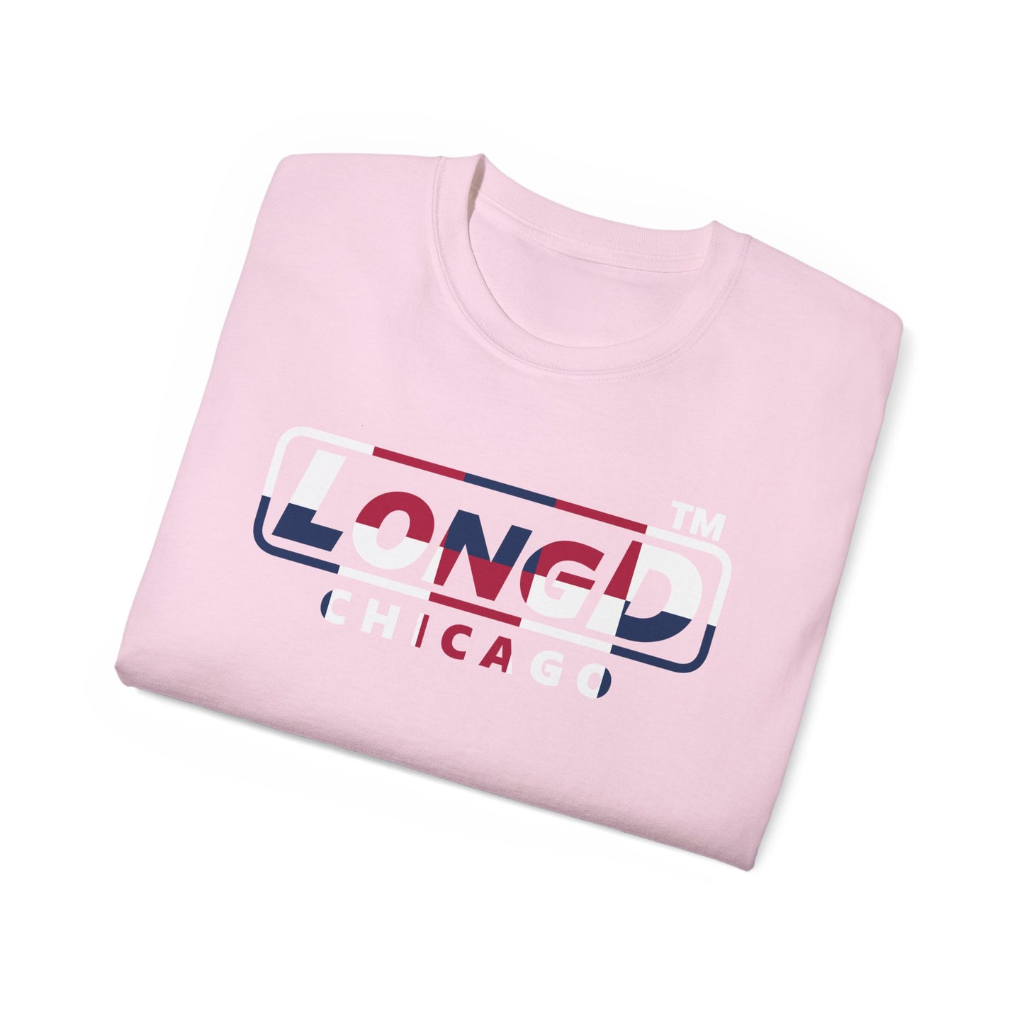 LongD positive 2x5 Chicago logo cotton tee (patriotic colors)