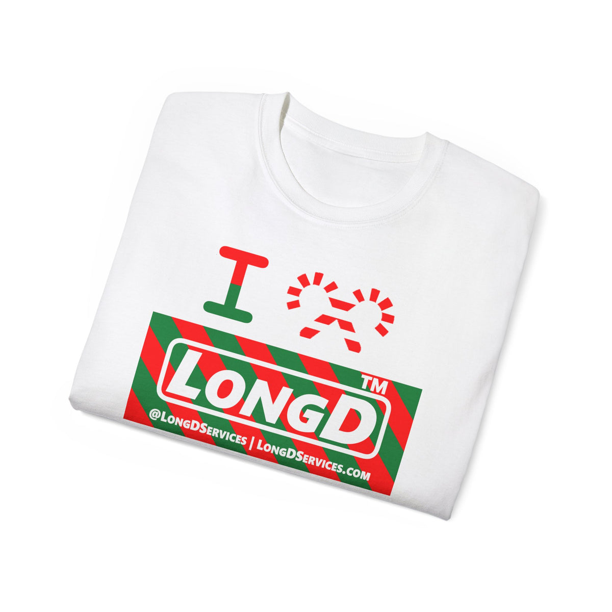 I candy cane LongD Tag-domain negative 12-striped 4-print logo cotton tee