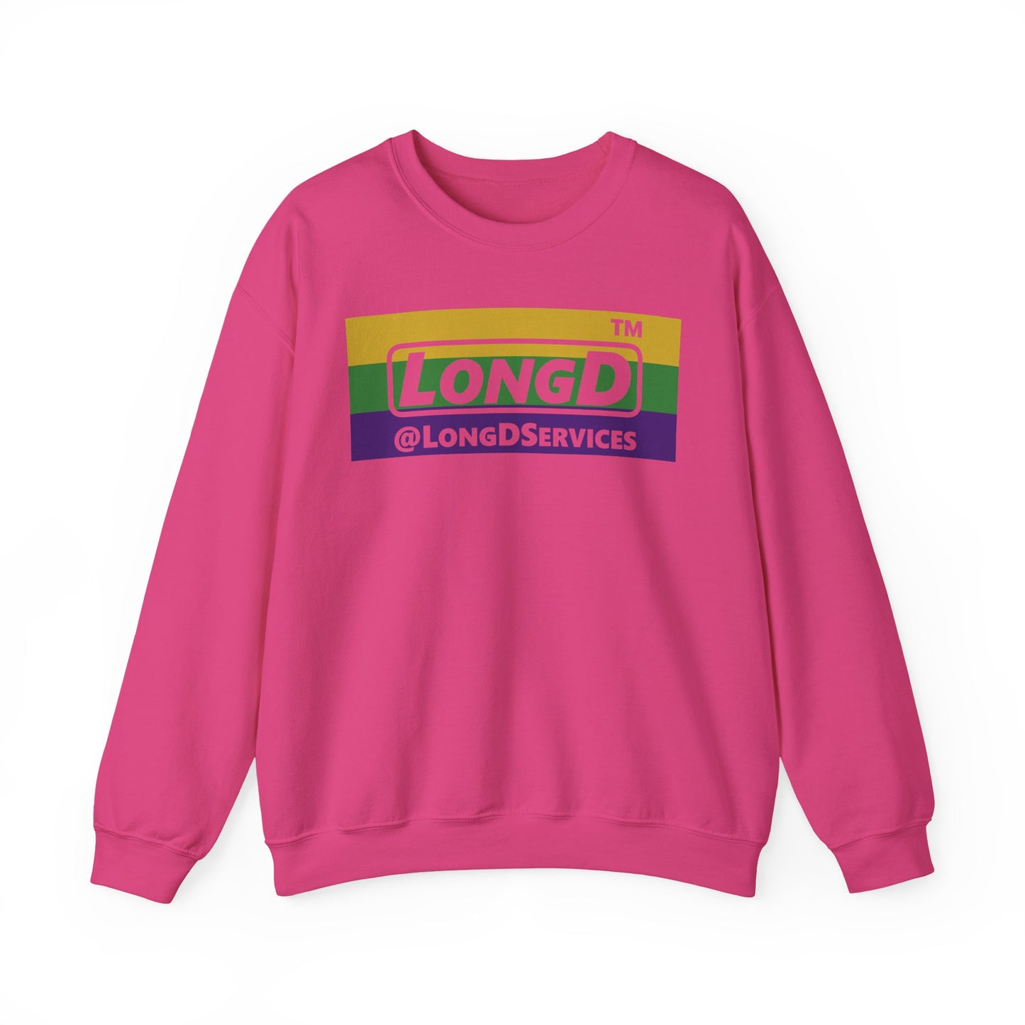 LongD negative striped Tag logo crewneck sweatshirt