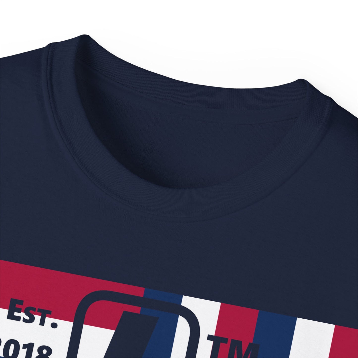 LongD cotton tee negative windmill 4-print Hyde Park upright logo (Patriotic colors)