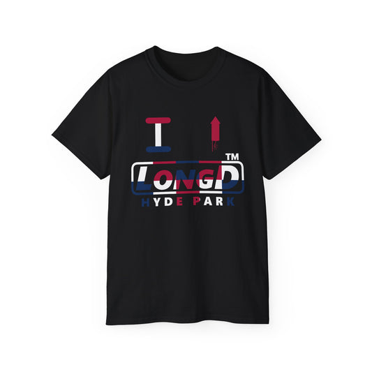 I firecracker LongD positive 2x5 Hyde Park logo cotton tee