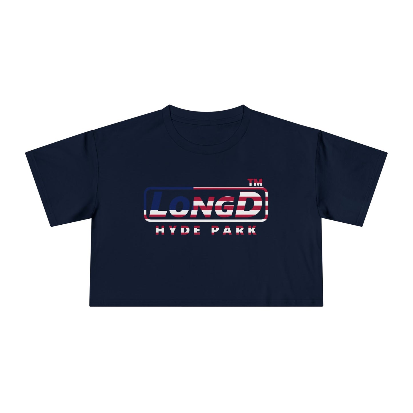 LongD positive flag Hyde Park Logo Crop Tee (Patriotic colors)