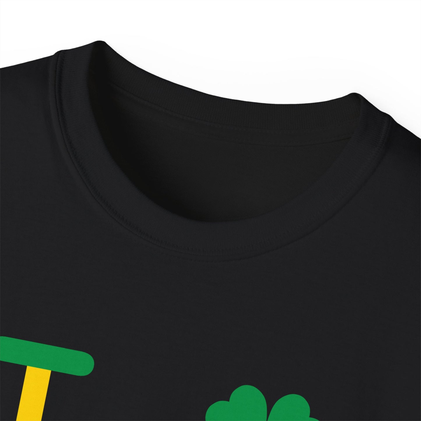 I Clover LongD® Logo Cotton Tee (St. Patrick's Day -Irish Green, Golden Yellow and Irish Orange quarters with 4-leaf clover)