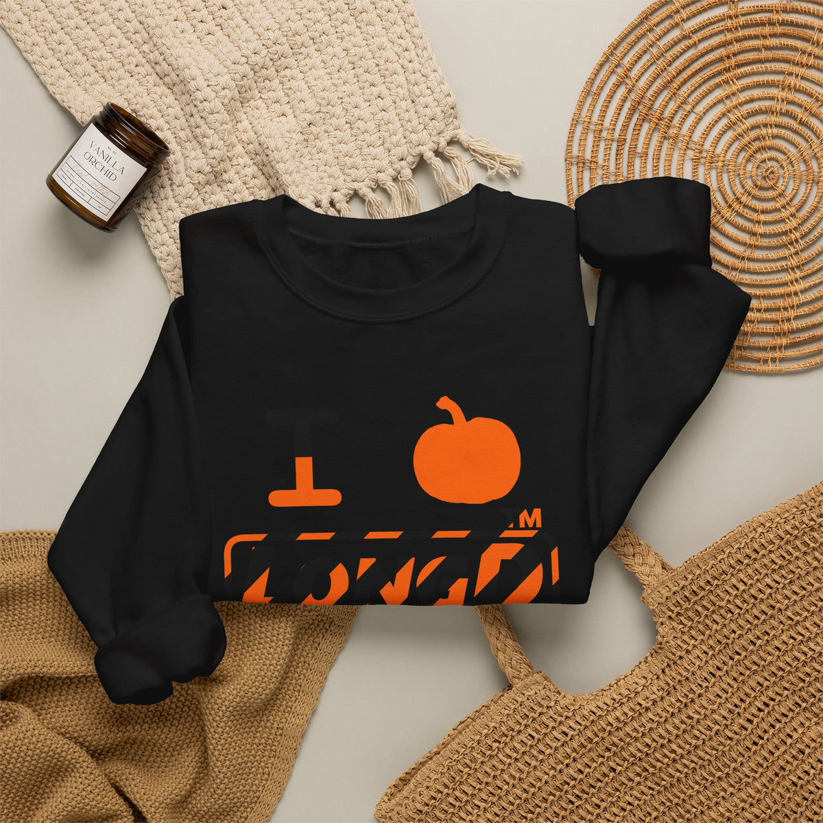 I pumpkin LongD Chicago positive 12-striped logo crewneck sweatshirt