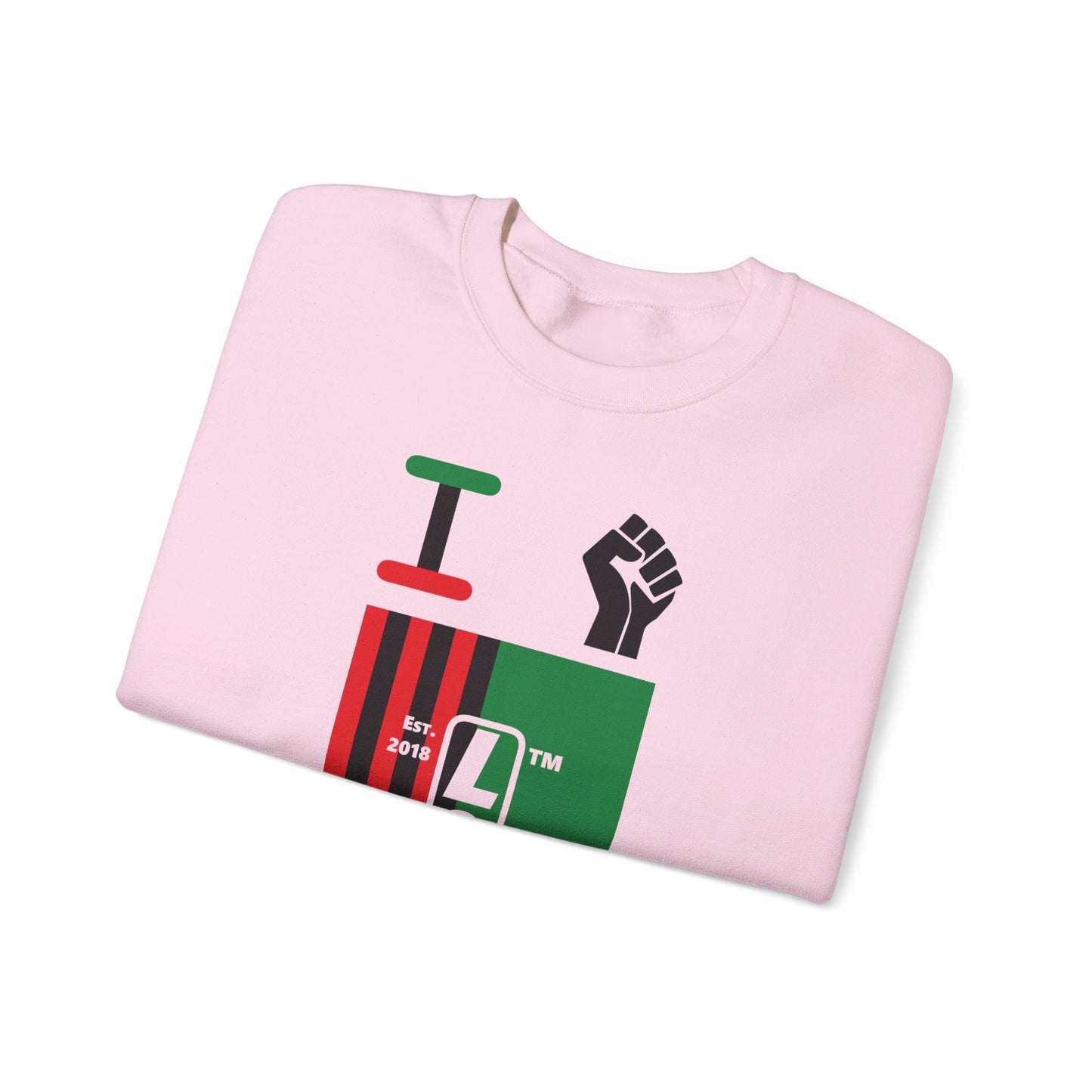 I Fist LongD negative flag tag upright logo crewneck sweatshirt