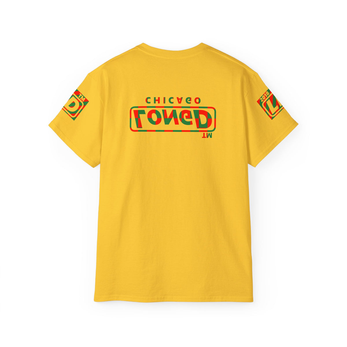 LongD Chicago positive checkered 4-print logo (Xmas colors) cotton tee