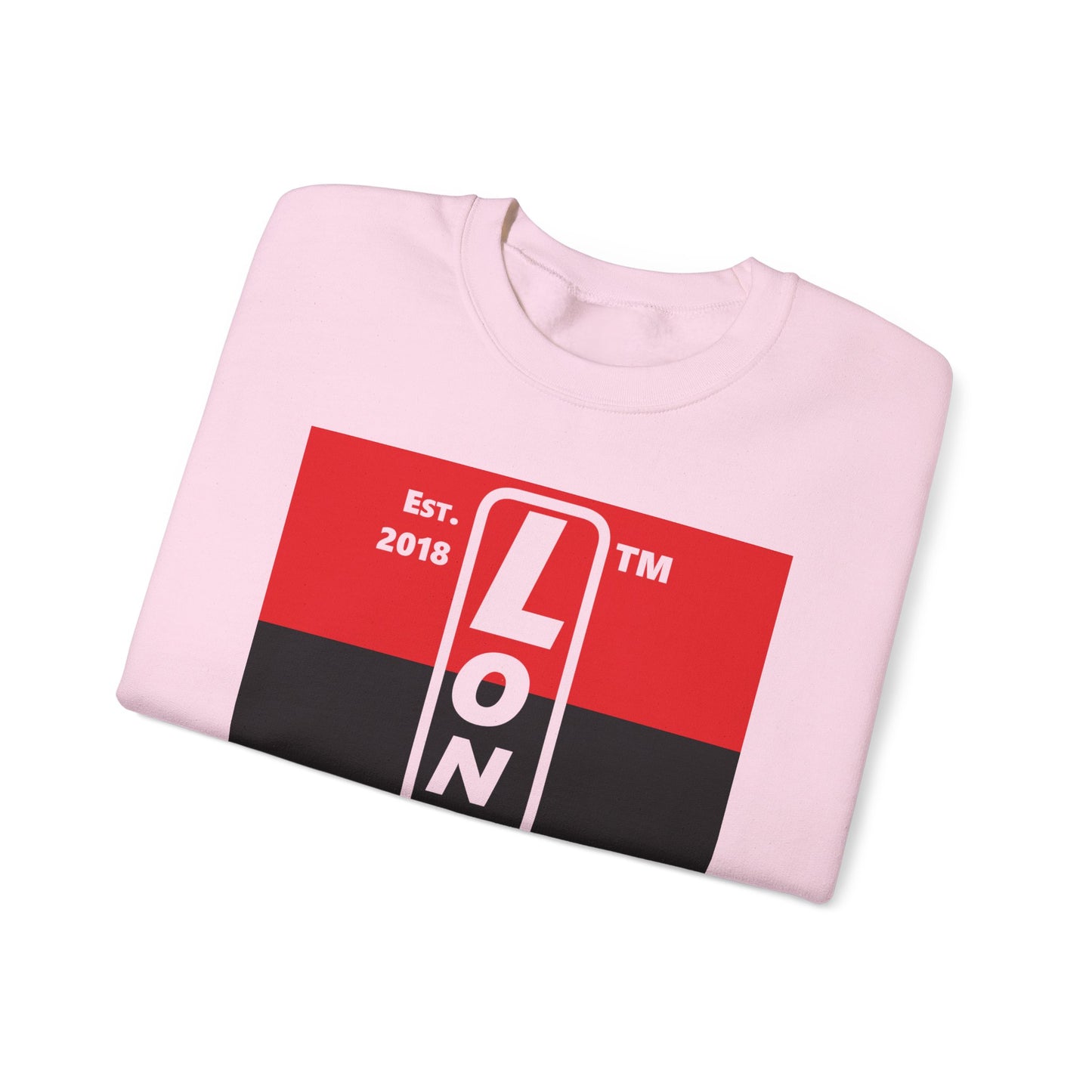 LongD negative horizontal 3-striped Chicago upright logo crewneck sweatshirt (Juneteenth colors)