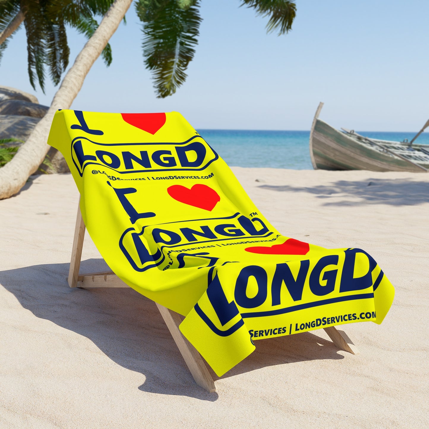 I Luv LongD 3x Beach Towel