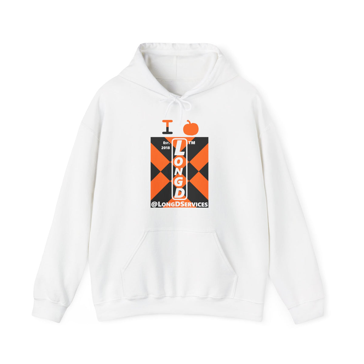 I pumpkin LongD Tag negative upright mixed argyle logo hoodie