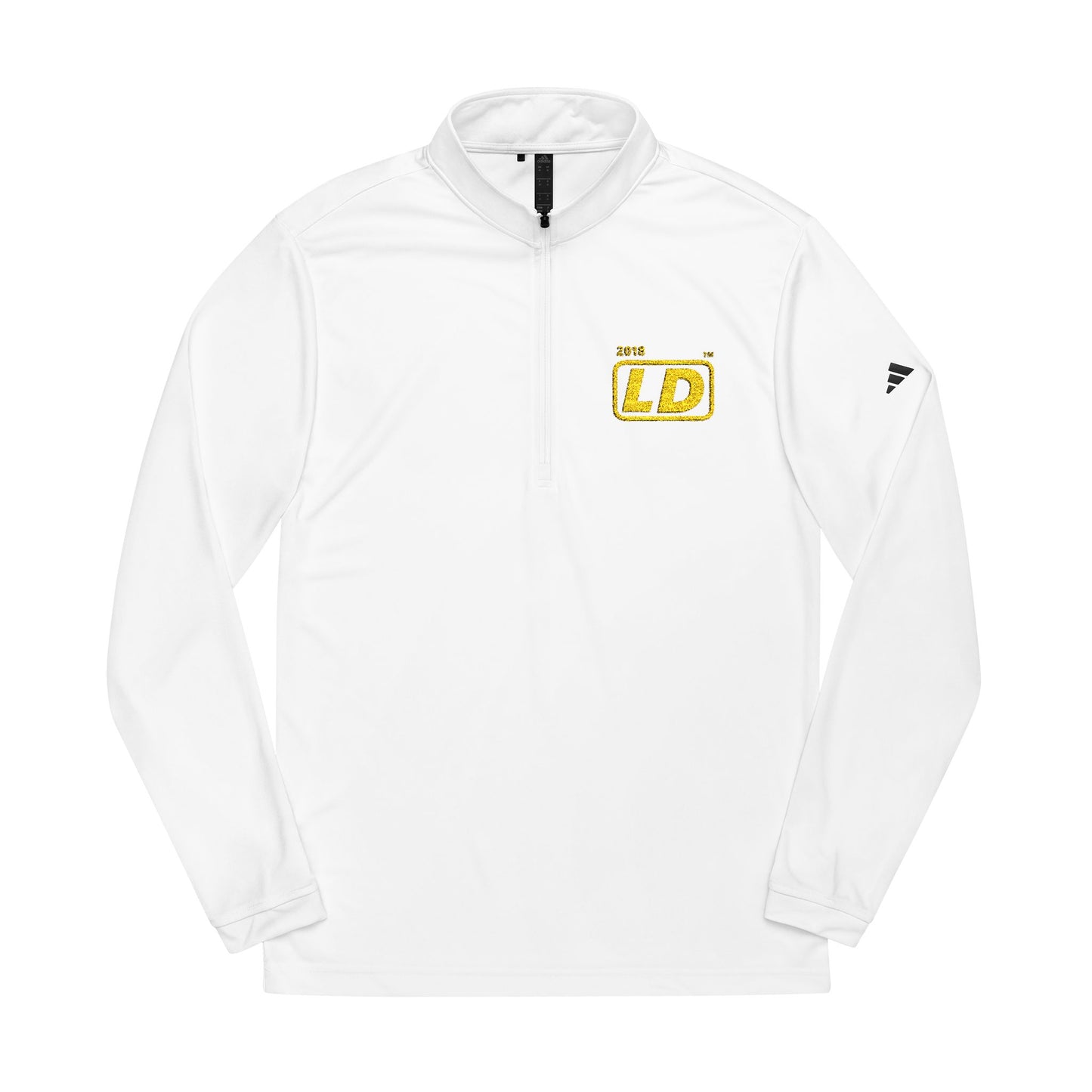 Embroidered adidas® Quarter-Zip pullover official reverse basic logo initials