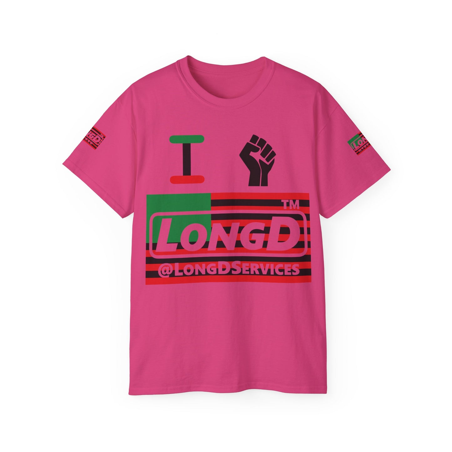 I fist LongD negative flag tag logo 4-print cotton tee
