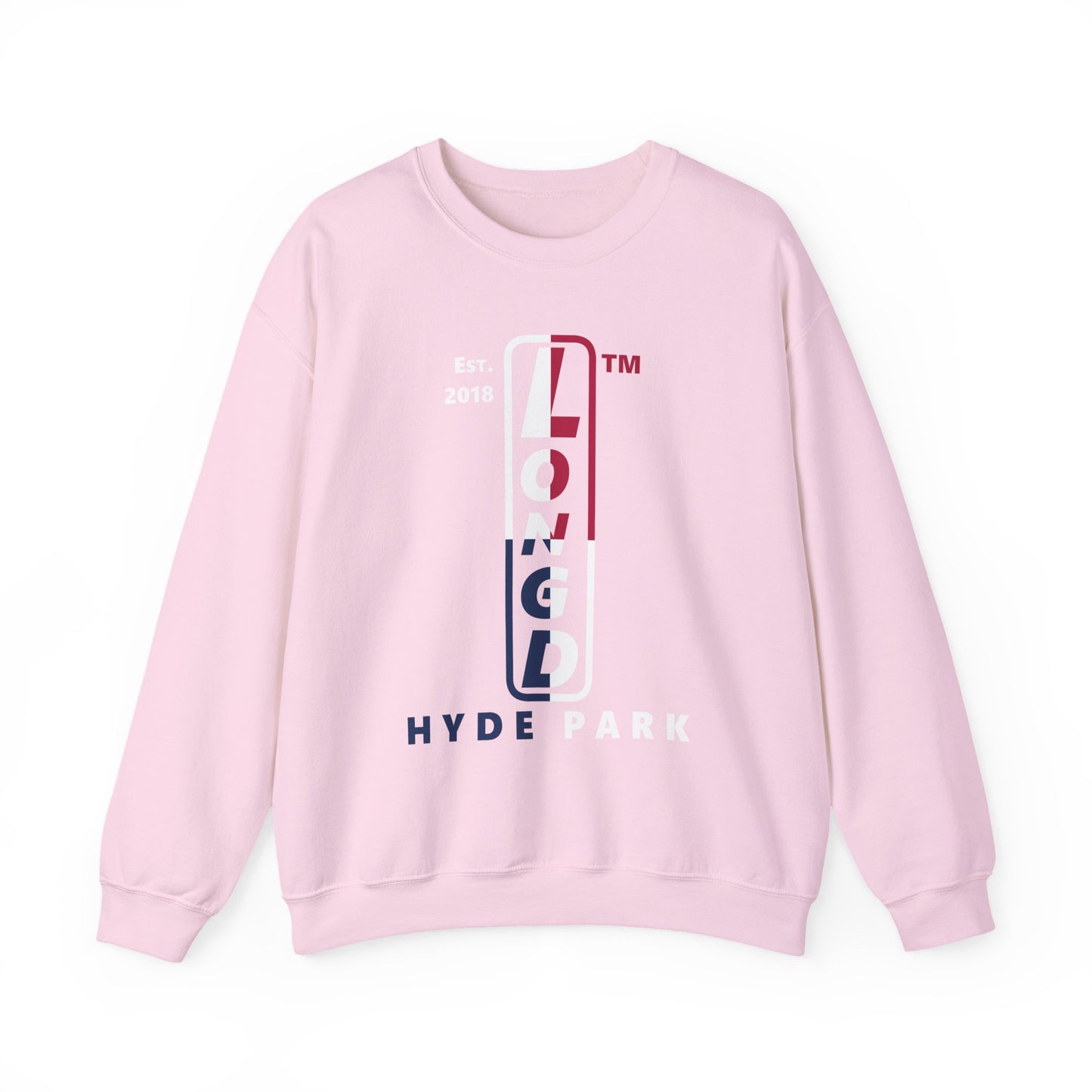 LongD positive quarters Hyde Park upright logo crewneck sweatshirt (patriotic colors)