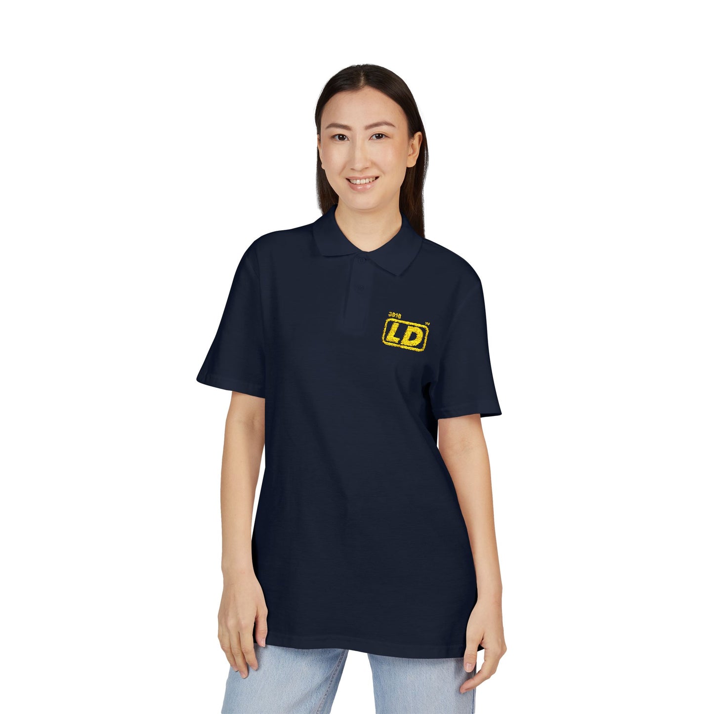 Embroidered LongD alternate basic logo initials polo shirt
