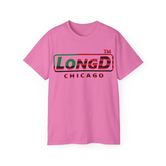 LongD positive flag Chicago logo cotton tee (Juneteenth colors)