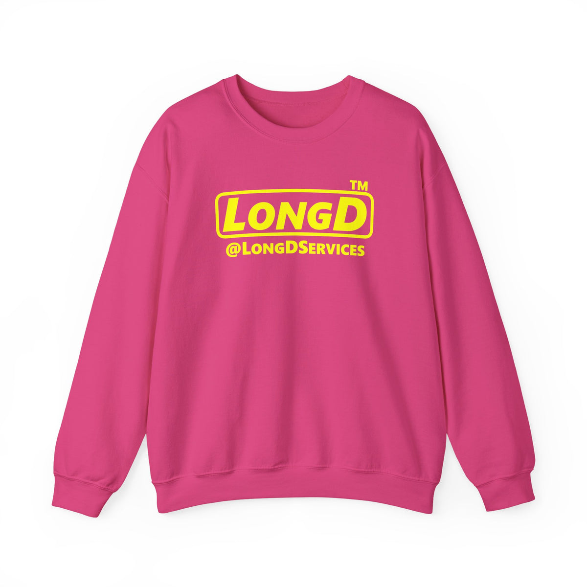 LongD Tag positive alternate basic Yellow (FFFF00) logo crewneck sweatshirt