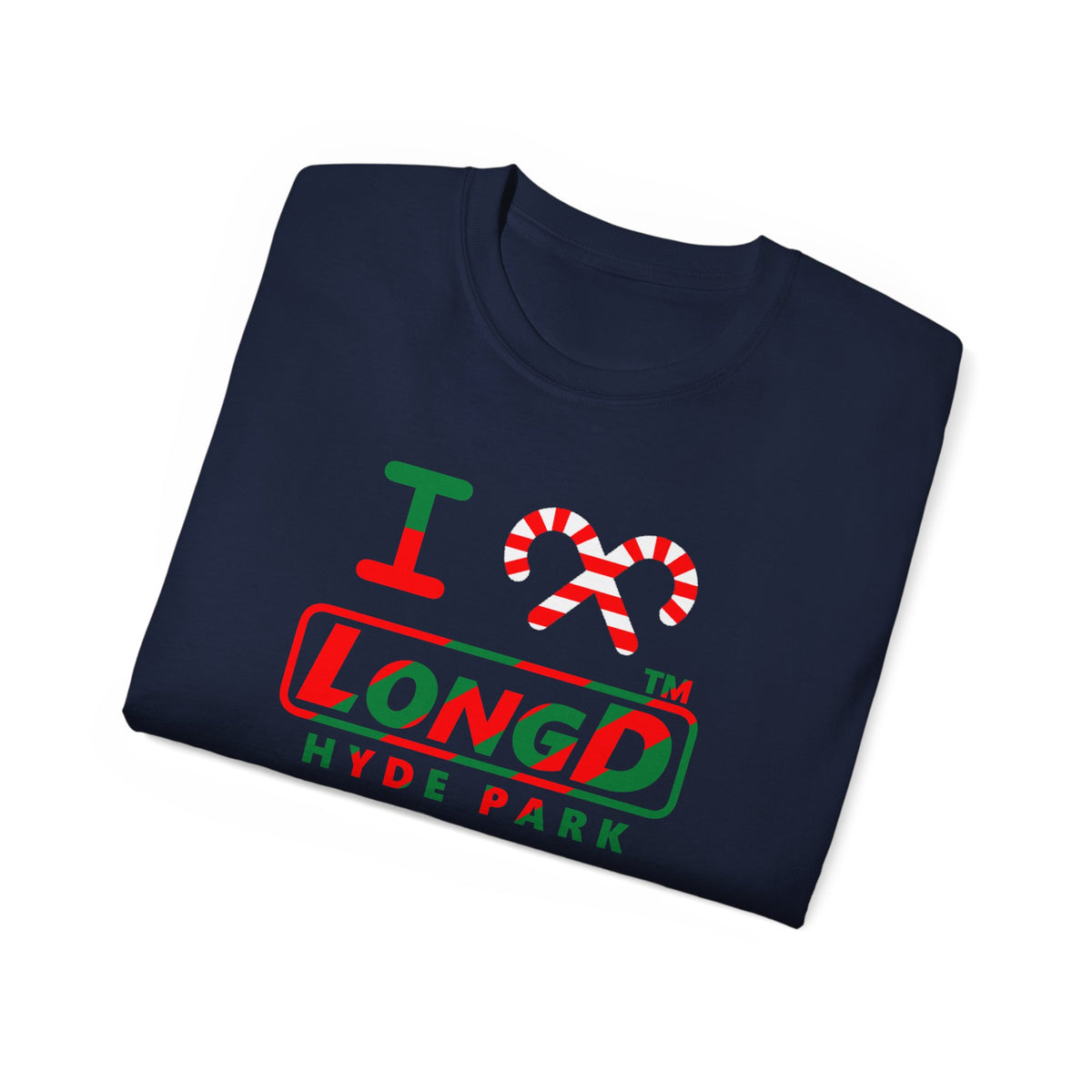 I candy cane LongD Hyde Park positive pixel-weighted 6-striped logo cotton tee