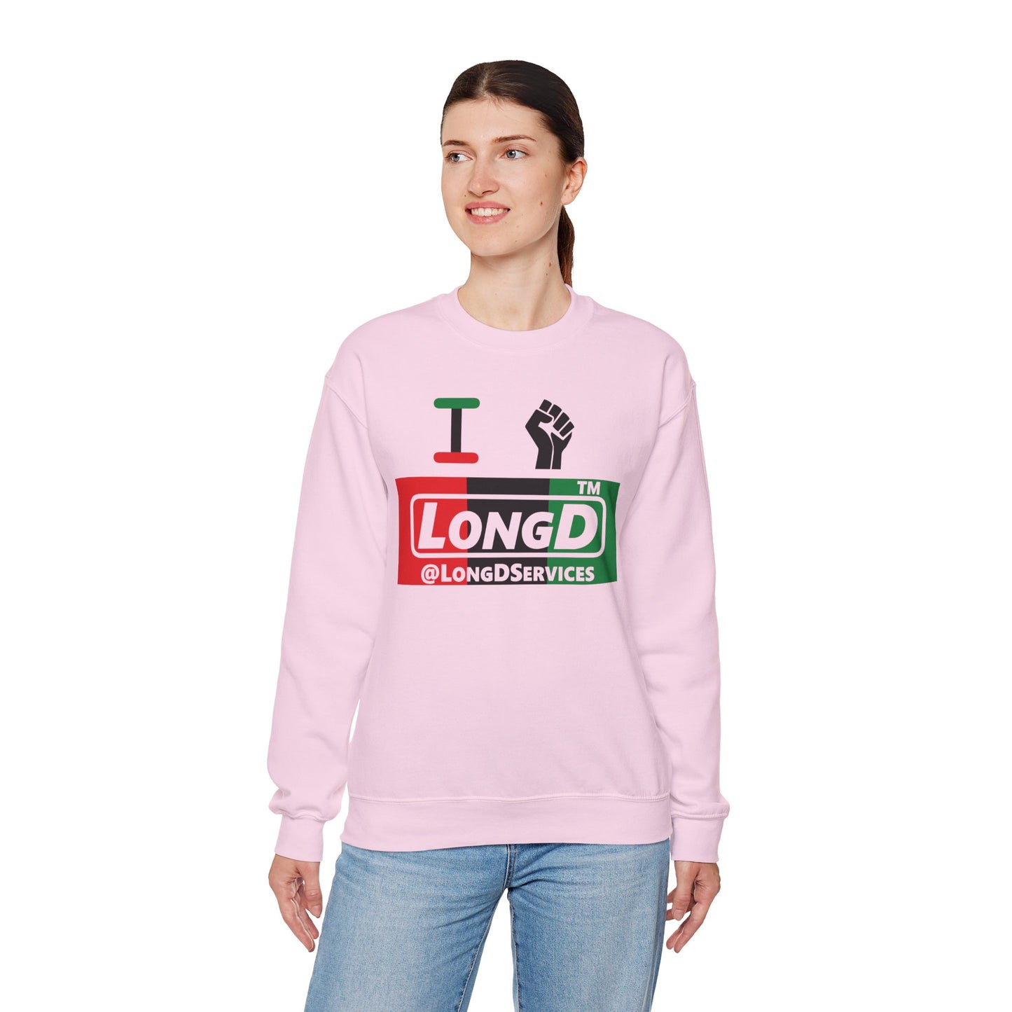 I fist LongD negative vertical 3-striped tag logo crewneck sweatshirt