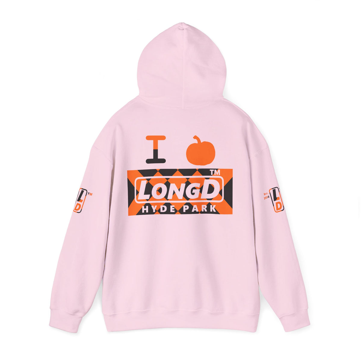 I pumpkin LongD Hyde Park negative stylized argyle 4-print logo hoodie
