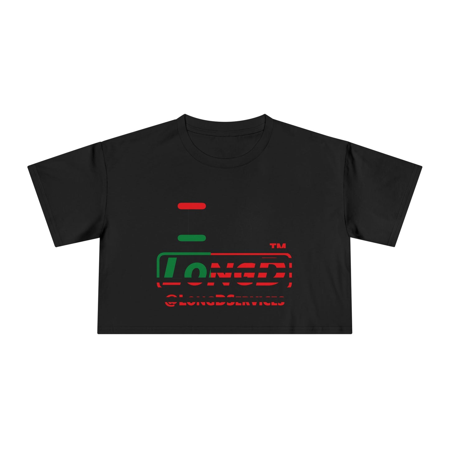I fist LongD positive flag tag logo crop tee