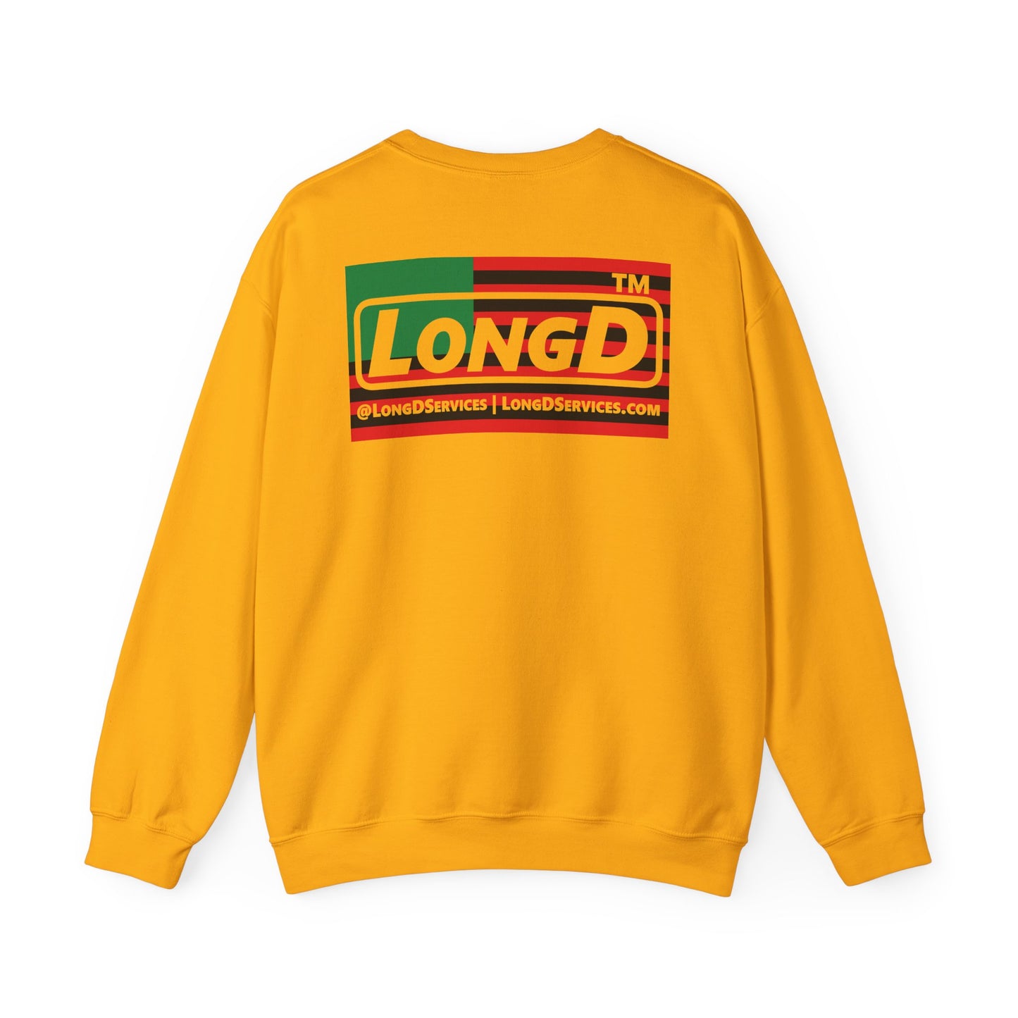 I fist LongD negative flag front-back tag-domain logo crewneck sweatshirt