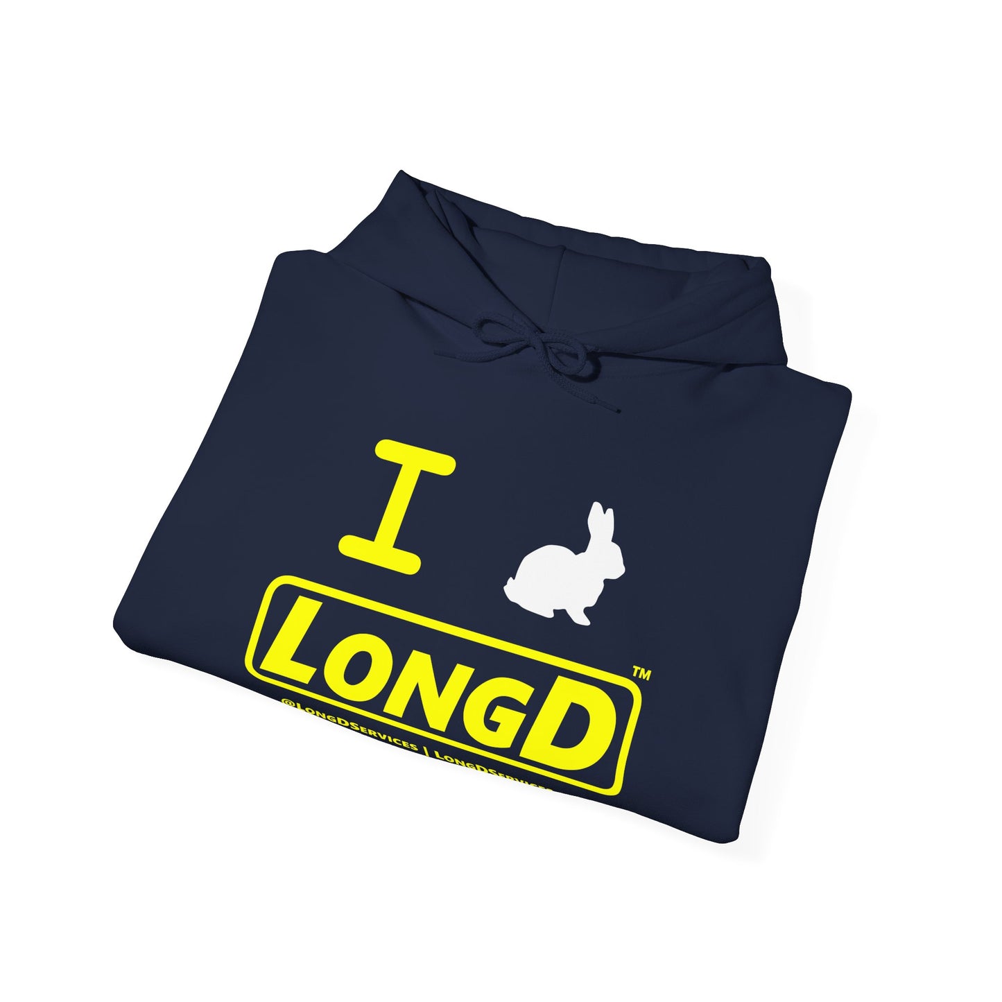 I Bunny LongD® Reverse Official Logo Hoodie (White Easter Bunny)