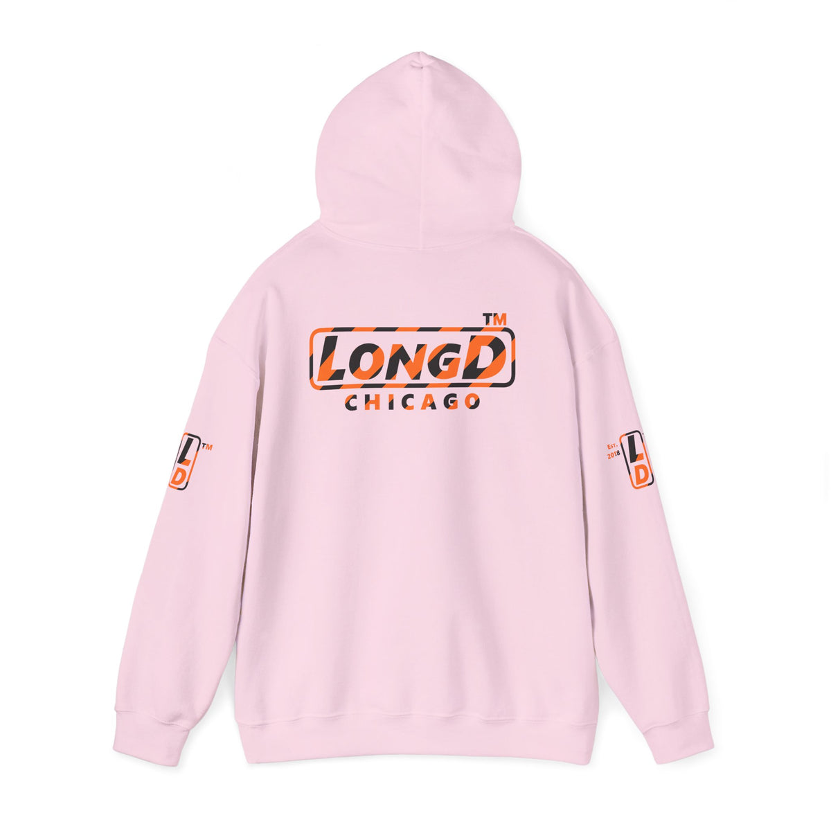 LongD Chicago positive 12-striped 4-print logo (Halloween colors) hoodie