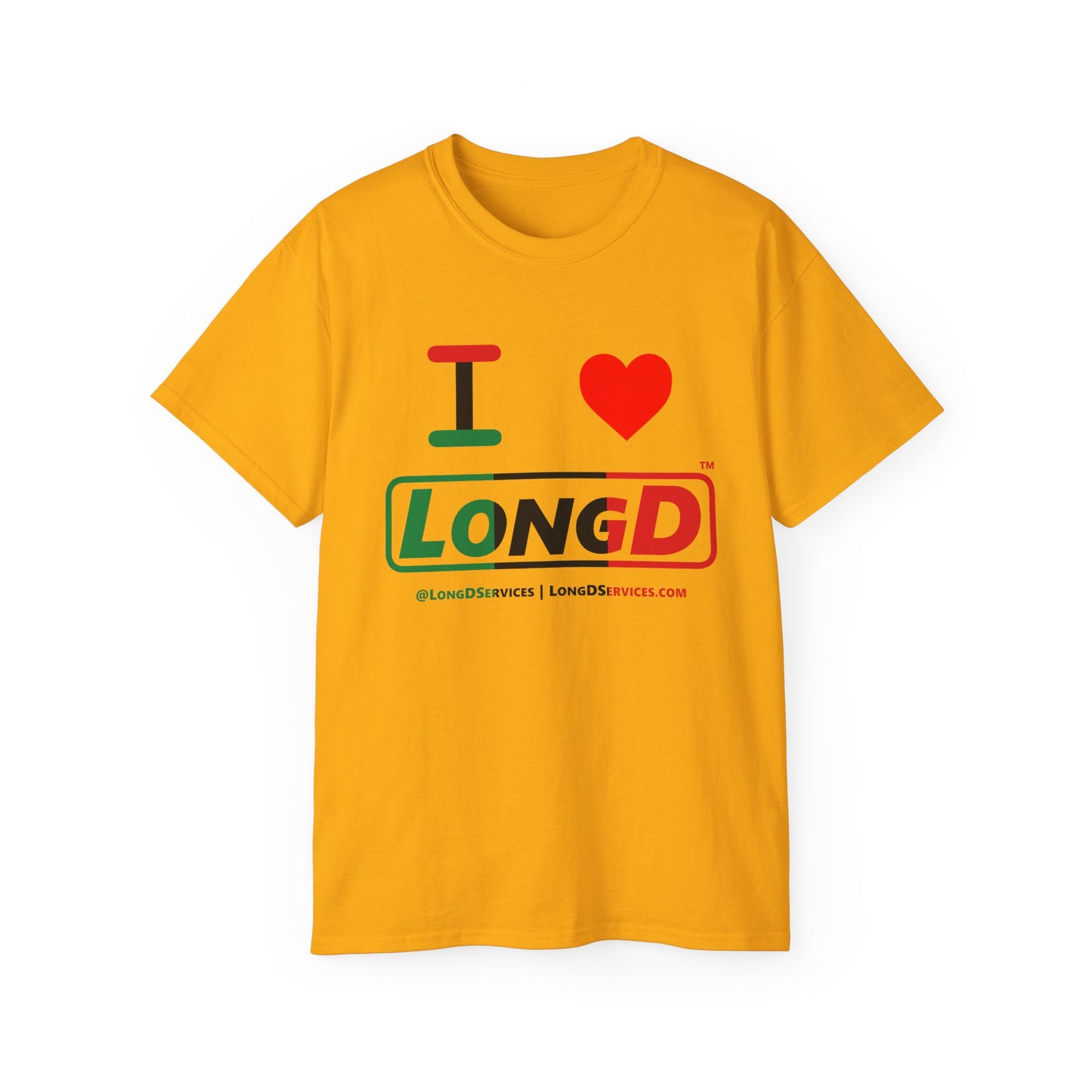 I Luv LongD® Logo Cotton Tee Juneteenth positive thirds text