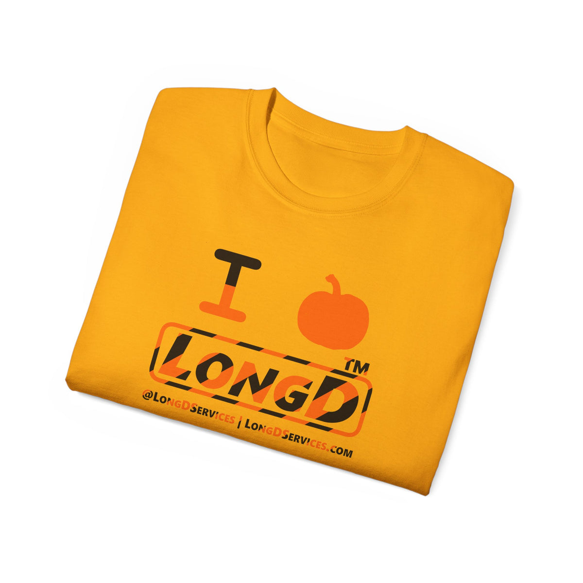I pumpkin LongD Tag-domain positive 12-striped logo cotton tee