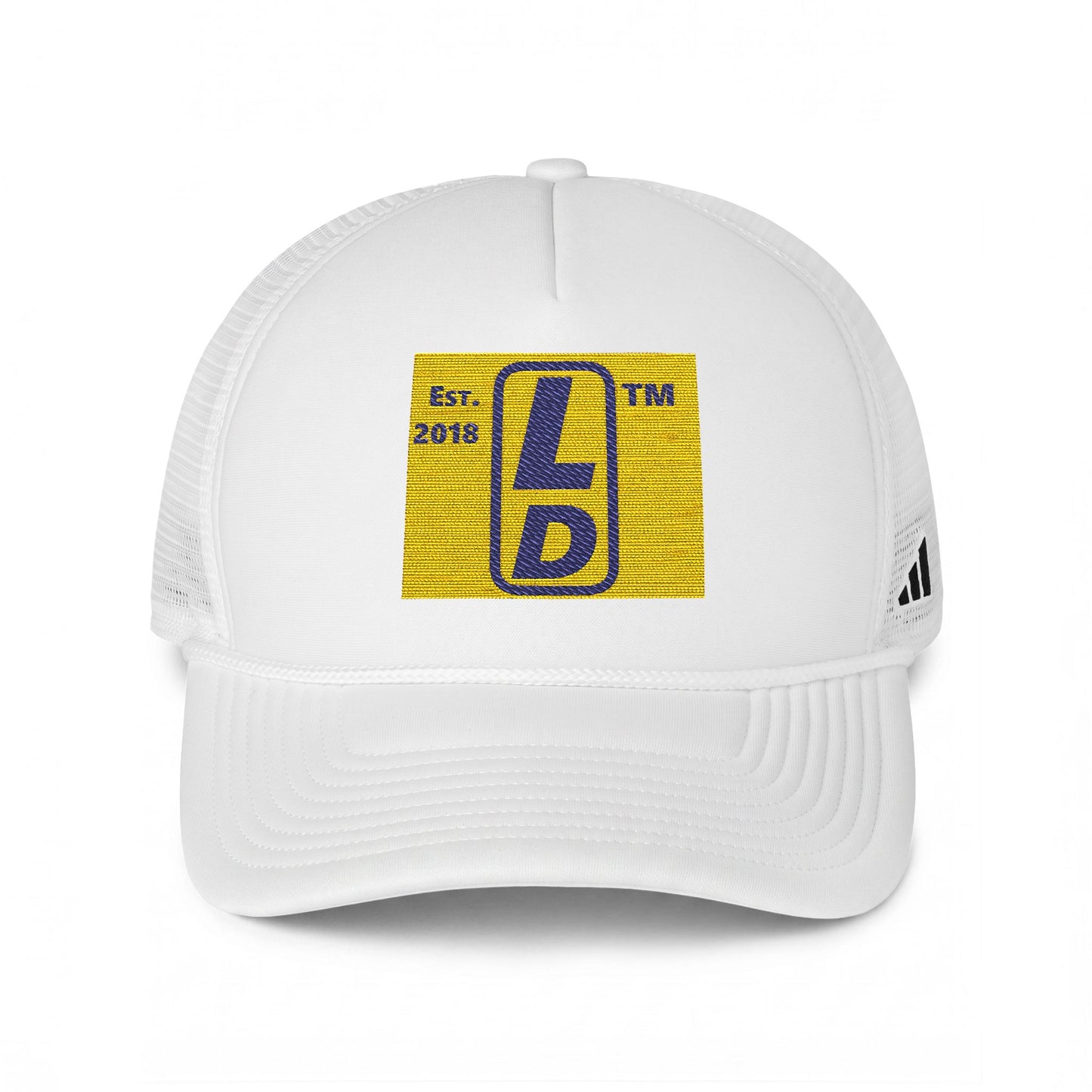 adidas official upright initials logo trucker cap