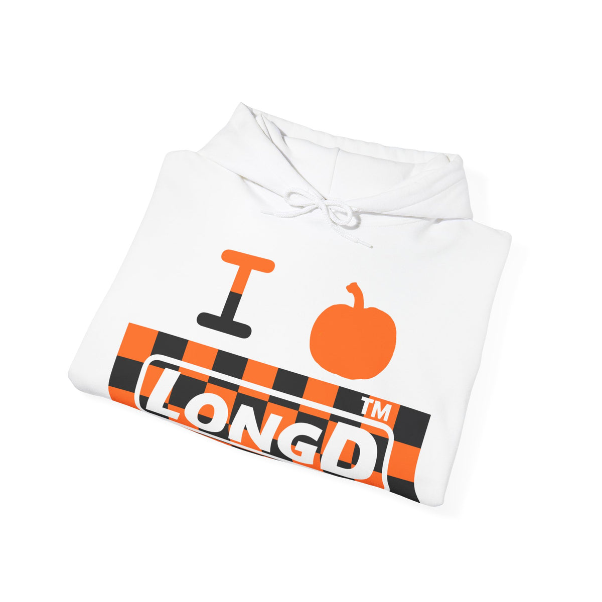 I pumpkin LongD Tag-domain negative checkered logo hoodie