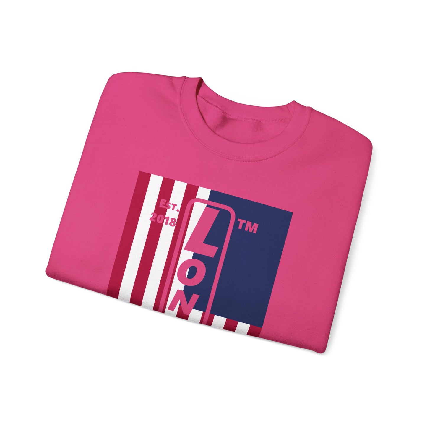 LongD negative cropped flag Chicago logo crewneck sweatshirt (patriotic colors)