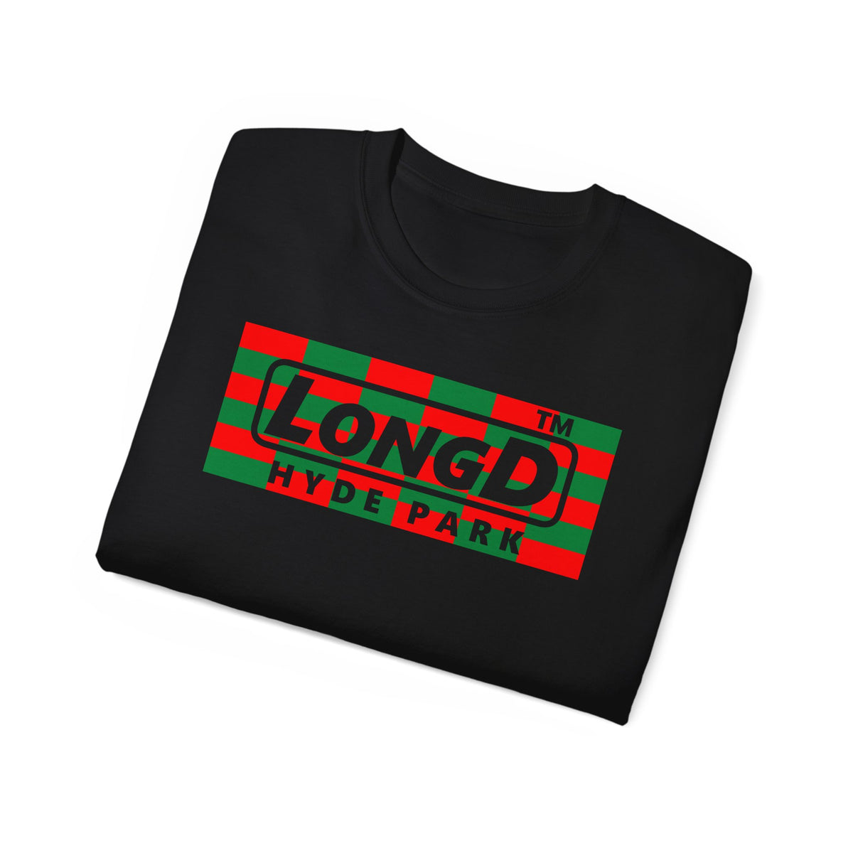 LongD Hyde Park negative tiled logo (Xmas colors) cotton tee