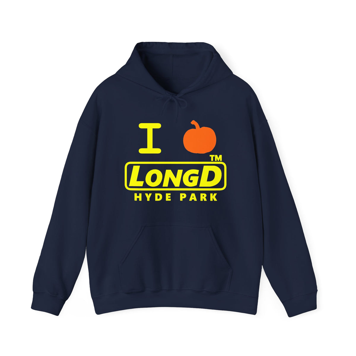 I pumpkin LongD Hyde Park positive alternate basic Yellow (FFFF00) logo hoodie