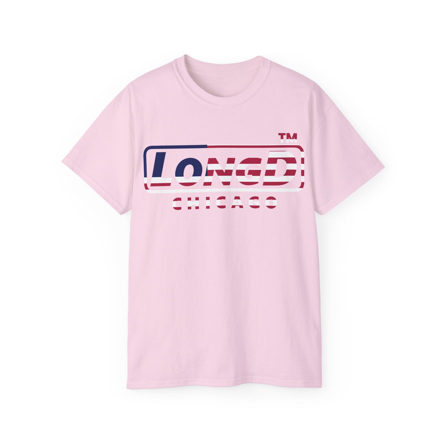 LongD positive flag Chicago logo cotton tee (patriotic colors)