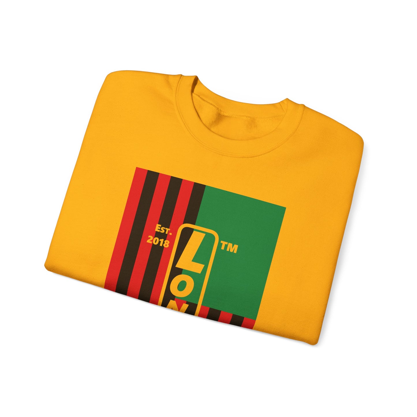 LongD negative cropped flag Hyde Park upright logo crewneck sweatshirt (Juneteenth colors)