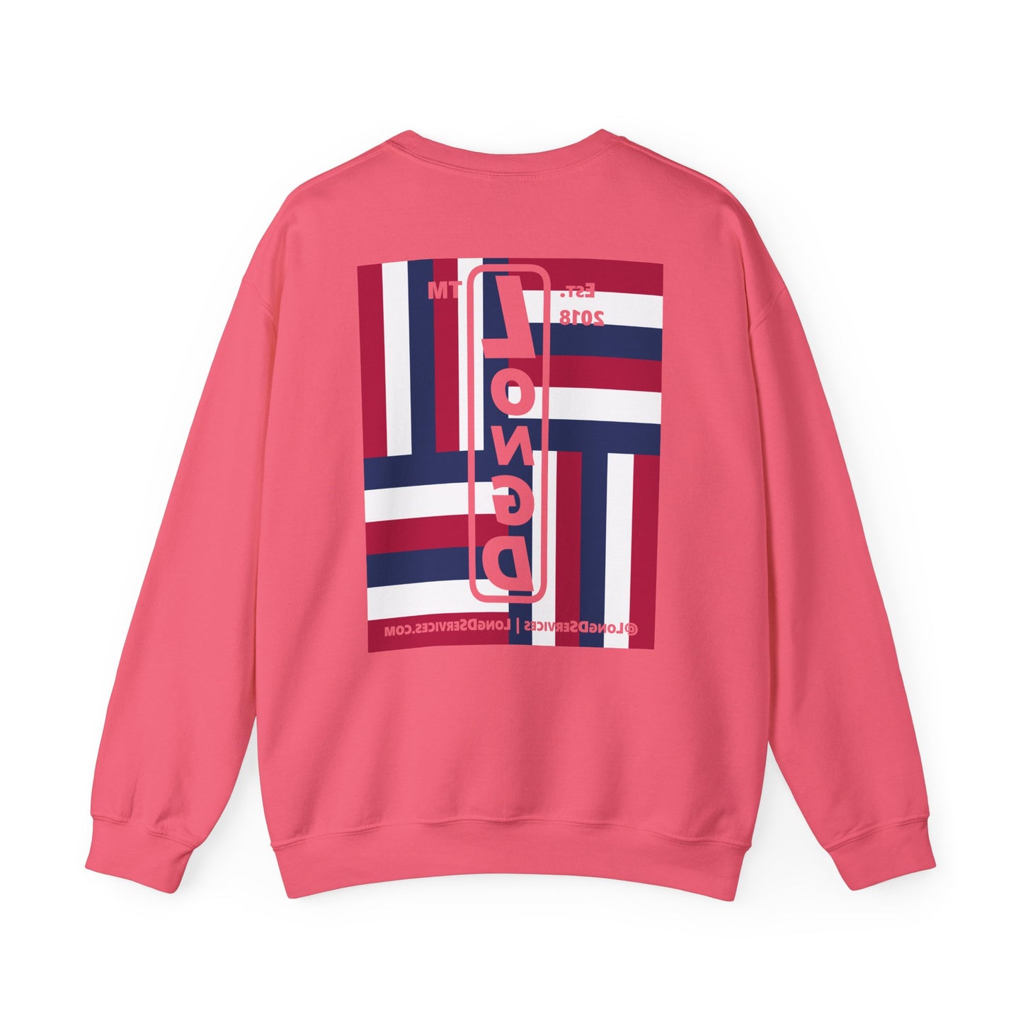 I Burst LongD negative windmill tag-domain upright front-back logo crewneck sweatshirt