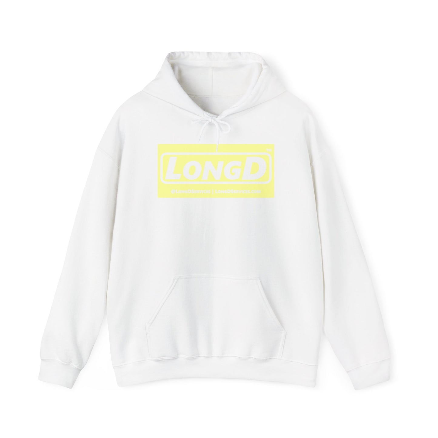 LongD® Logo Hoodie pastel negative yellow text