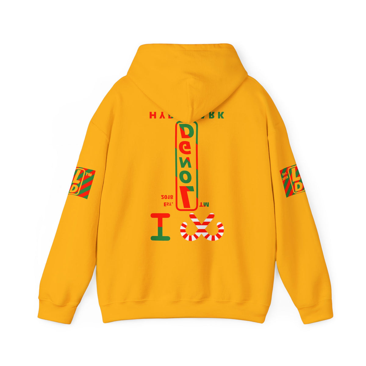 I candy cane LongD Hyde Park positive upright pixel-weighted 4-striped 4-print logo hoodie