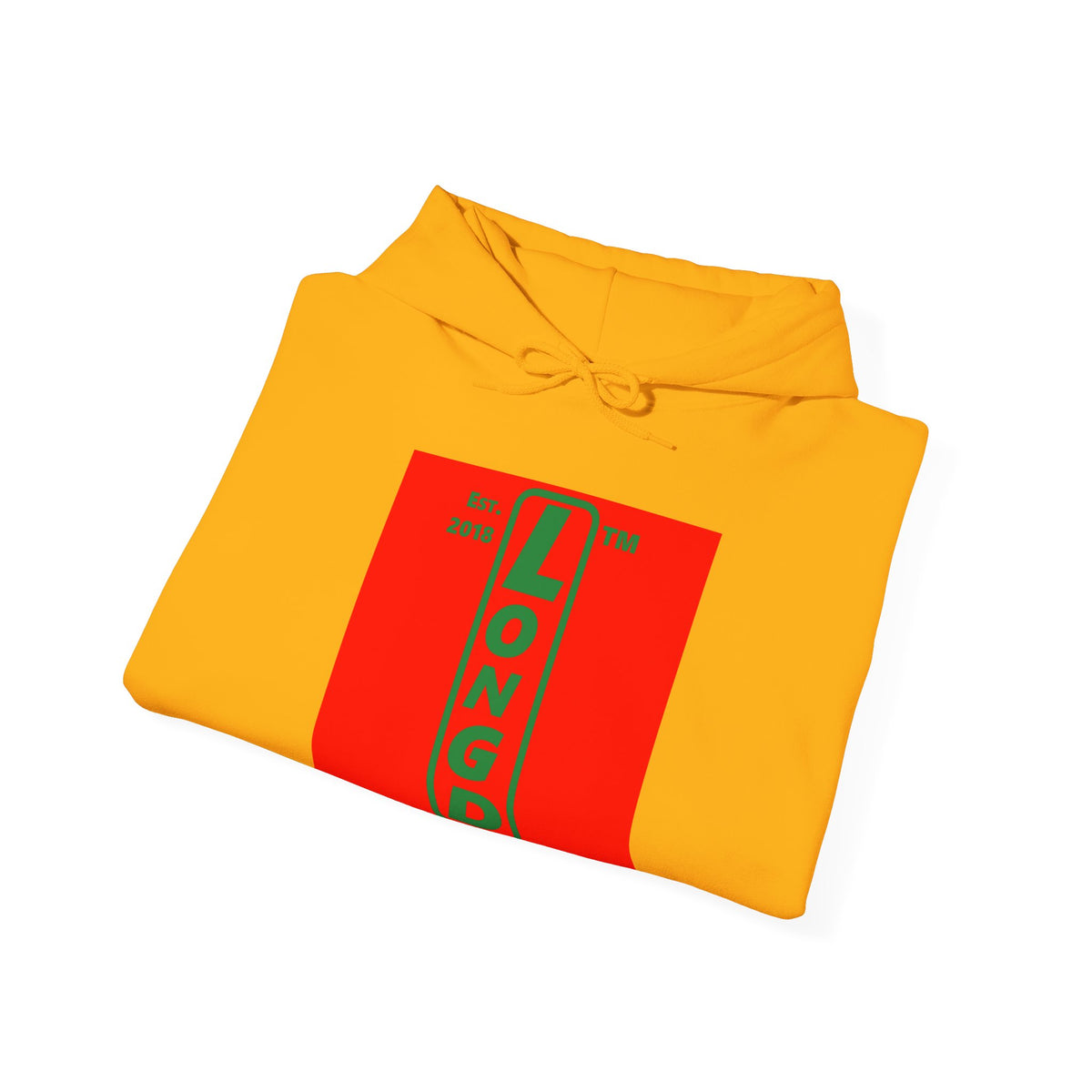 LongD Chicago upright logo positive green on negative red (Xmas colors) hoodie