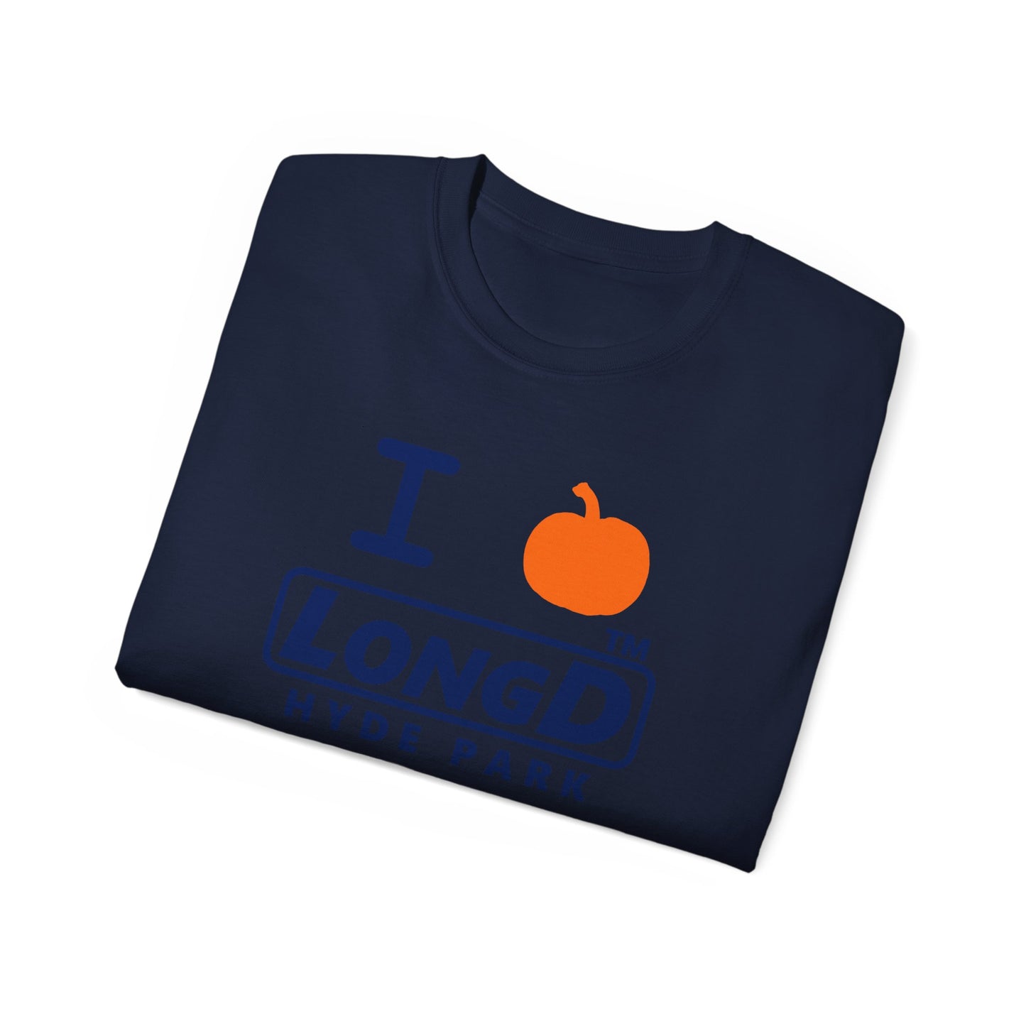 I pumpkin LongD Hyde Park positive basic Navy (002060) front-back logo cotton tee