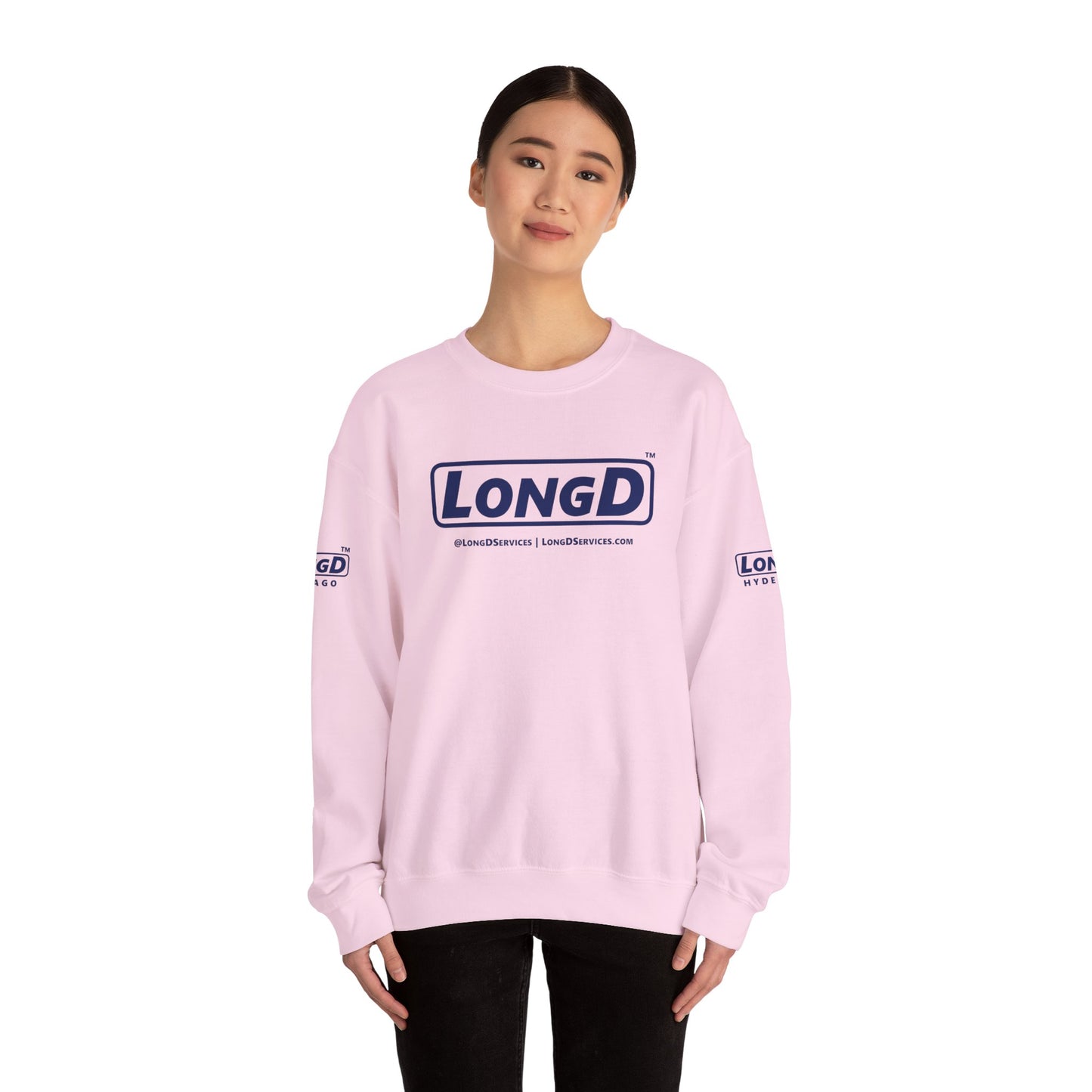 LongD official 4-print original logo crewneck sweatshirt