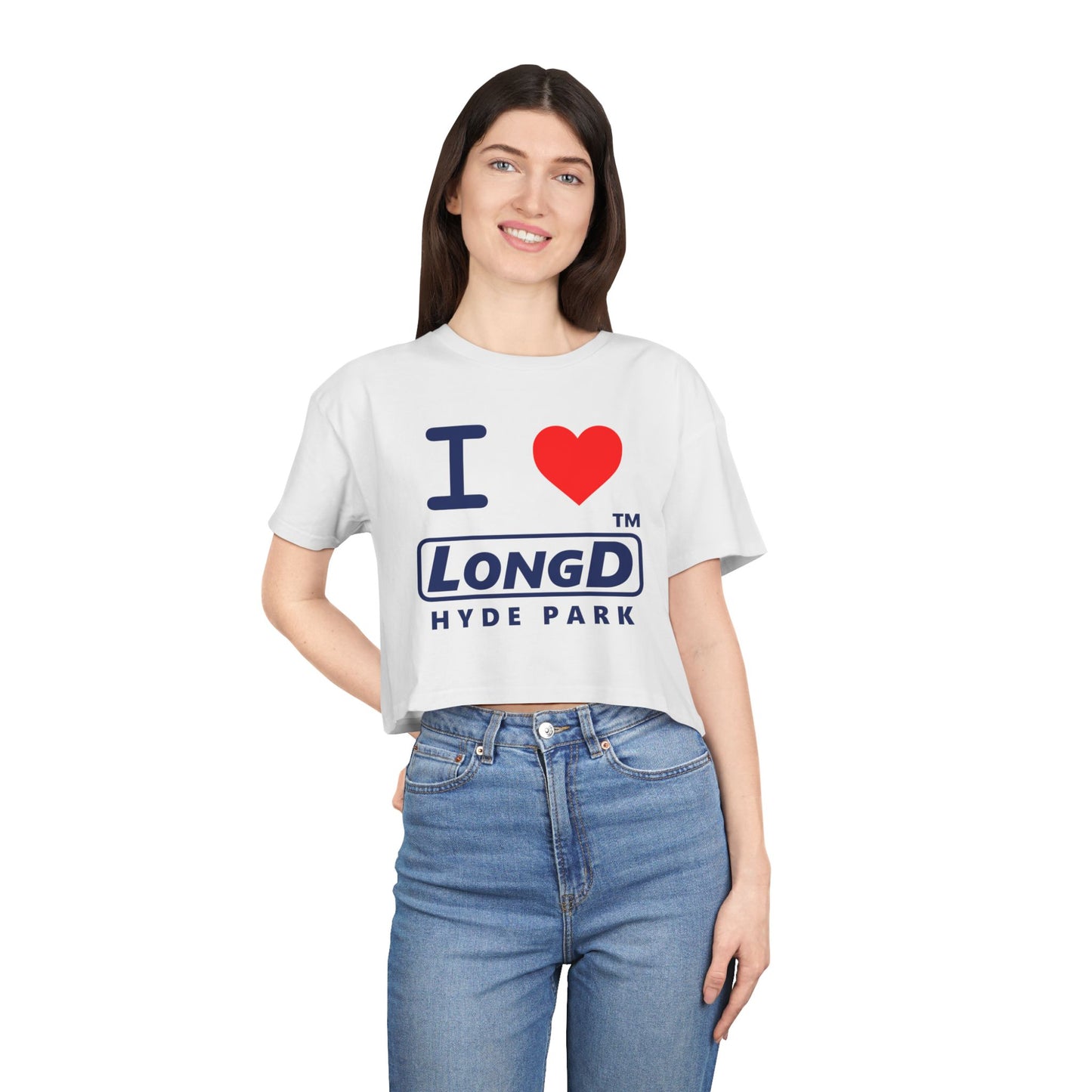I Luv LongD Logo (Hyde Park positive official) Women's Crop Tee