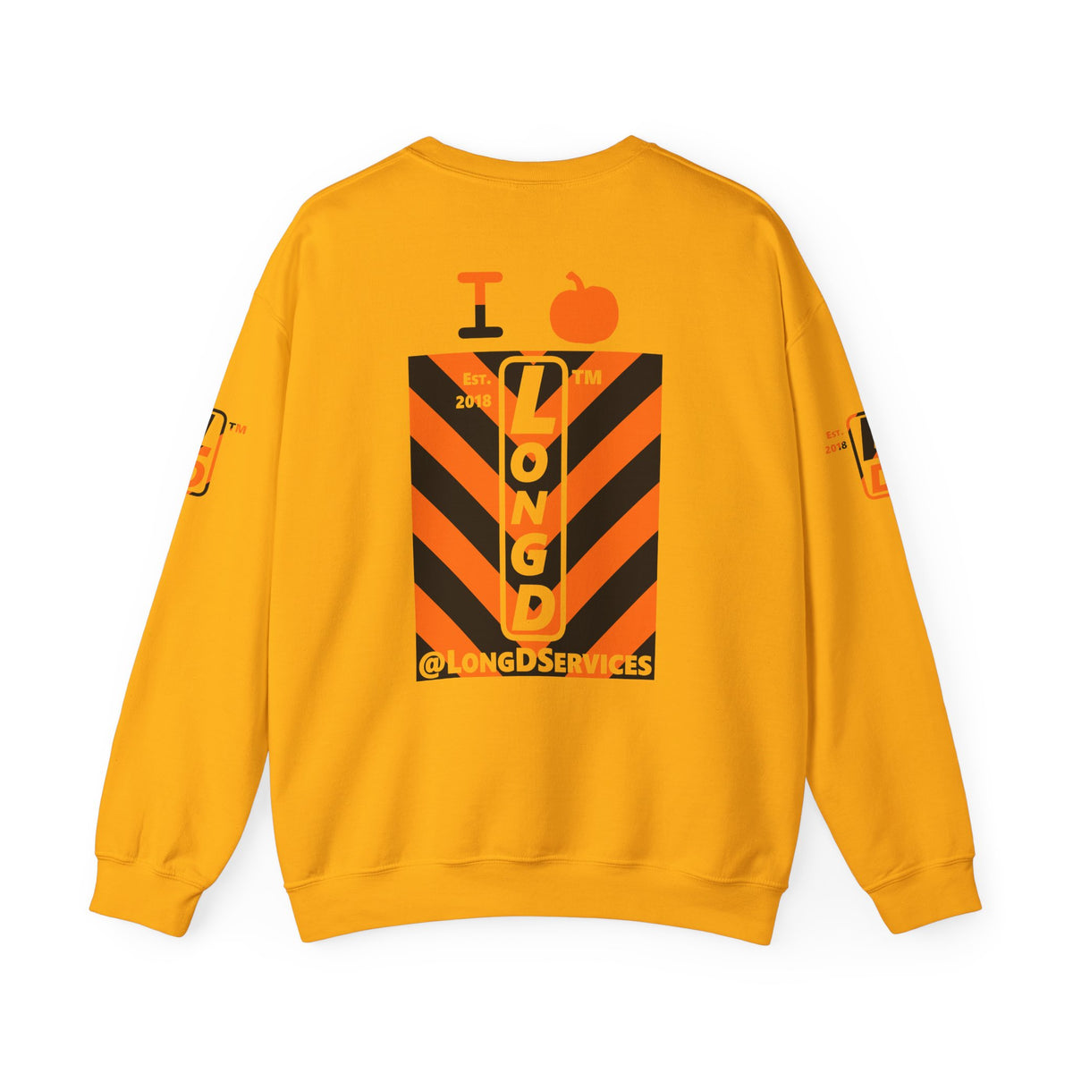 I pumpkin LongD Tag negative upright downward chevron 4-print logo crewneck sweatshirt
