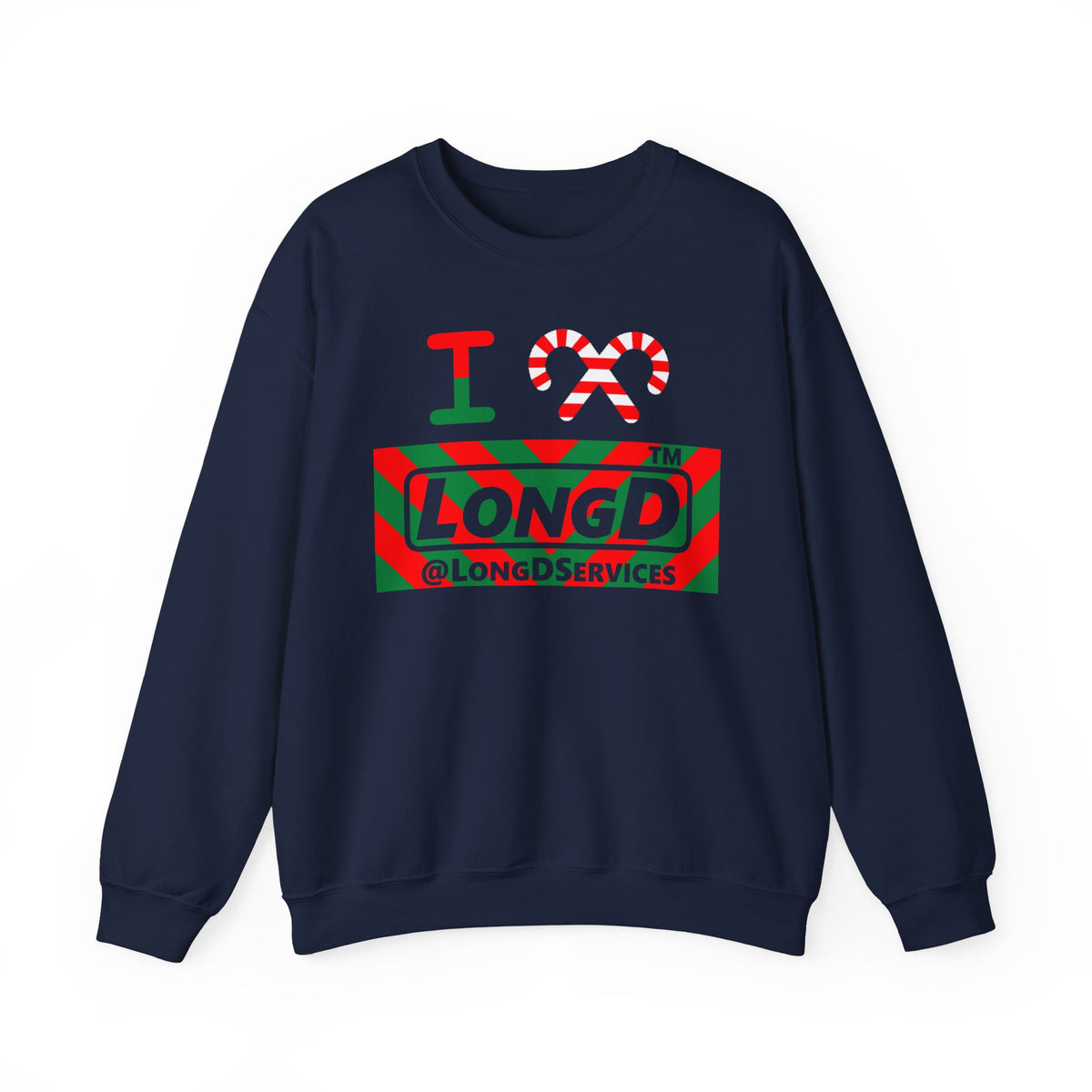 I candy cane LongD Tag negative downward chevron logo crewneck sweatshirt